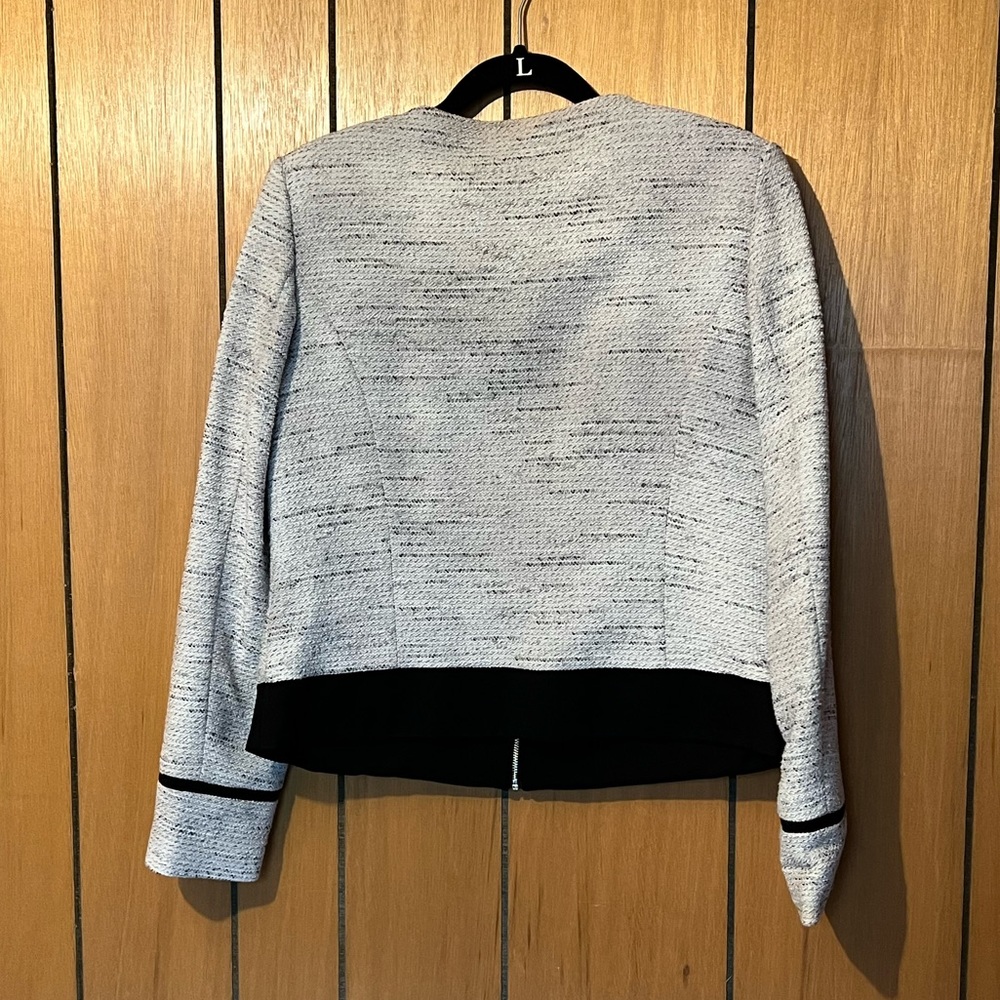 Calvin Klein Black and White Zip Blazer with Pockets size 12 women’s - Picture 5 of 5